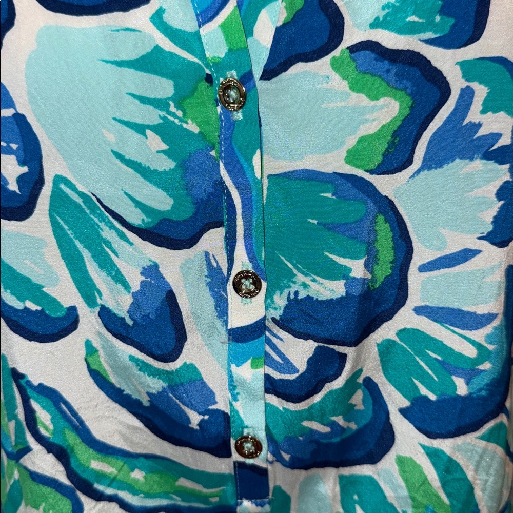 Lilly Pulitzer Delphine Blue Green Agate Lazy River Tunic Dress - Picture 4 of 5